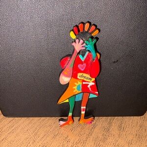 JOESAM VINTAGE HAND PAINTED LIMITED EDITION DREAM BROOCH SIGNED JOE SAM